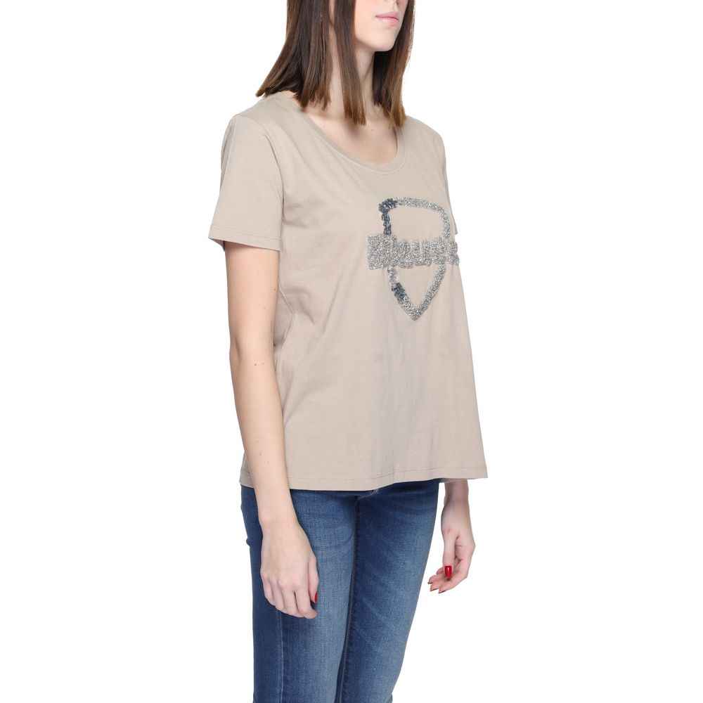 Blauer Beige Cotton T-Shirt