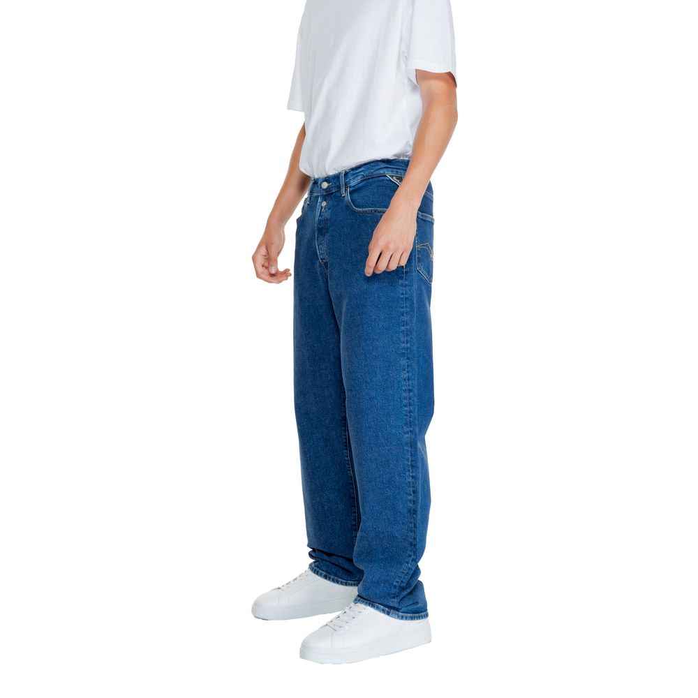 Replay Blue Cotton Relaxed Fit Jean