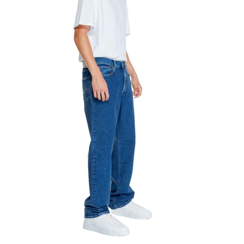 Replay Blue Cotton Relaxed Fit Jean