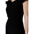 Sandro Ferrone Black Polyester Midi Dress