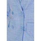 Sandro Ferrone Blue Viscose Blazer