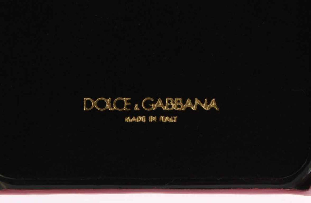 Dolce & Gabbana Pink Leather Heart Phone Cover