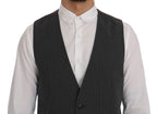 Dolce & Gabbana Gray STAFF Cotton Striped Vest