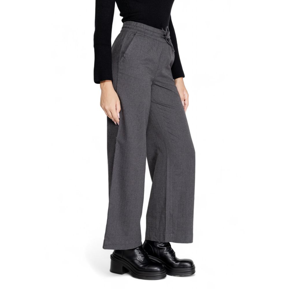 Jacqueline De Yong Gray Cotton Pant