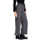 Jacqueline De Yong Gray Cotton Pant