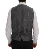 Dolce & Gabbana Gray STAFF Cotton Striped Vest