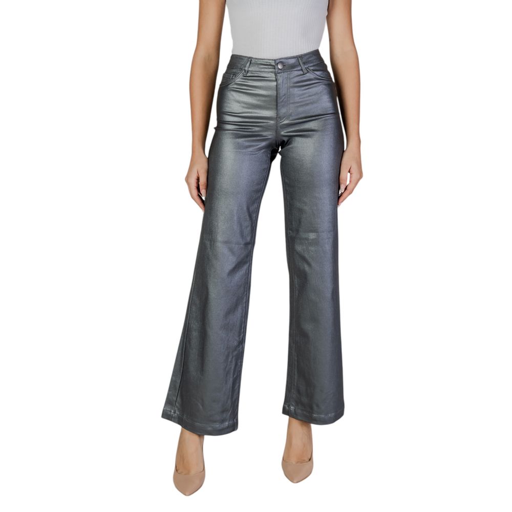 Jacqueline De Yong Silver Viscose Pant