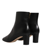 Dolce & Gabbana Black Jackie Leather Mid Calf Boots Shoes