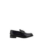 Prada Black Leather Logo Loafers