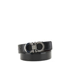 Ferragamo Black Calf Leather Bos Taurus Regular Belt