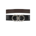 Ferragamo Black Calf Leather Bos Taurus Regular Belt