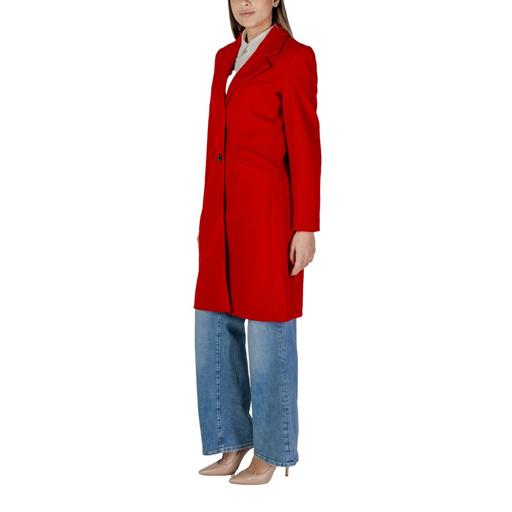 Vero Moda Red Polyester Coat