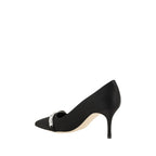 Manolo Blahnik Black Asapump Satin Pumps