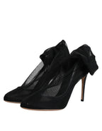 Dolce & Gabbana Black Nylon Stretch Mesh Sock Boots Shoes