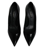Dolce & Gabbana Black Patent Leather High Heels Pumps Shoes