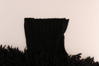 Dolce & Gabbana Black Fringes Wool Pullover Sweater