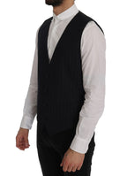 Dolce & Gabbana Blue Wool Stretch Vest