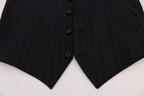 Dolce & Gabbana Blue Wool Stretch Vest