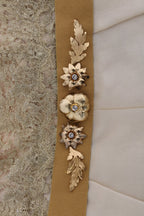 Dolce & Gabbana Gold Silk Crystal Embellished Dress