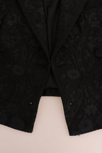 Dolce & Gabbana Black Brocade Blazer Jacket