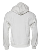 Dolce & Gabbana White Caesar Cotton Hooded Pullover Sweater
