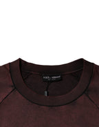 Dolce & Gabbana Brown Logo Cotton Crew Neck Pullover Sweater