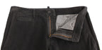 GF Ferre Black Corduroy Cotton Straight Fit Pants