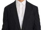 Dolce & Gabbana Gray Striped Wool Jacket Coat Slim Blazer