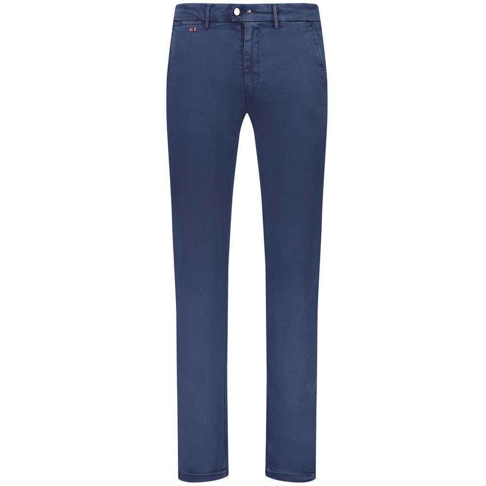 Tramarossa Blue Cotton Men Chino Trouser