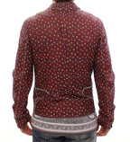Dolce & Gabbana Bordeaux Leather Boxer Print Jacket Coat