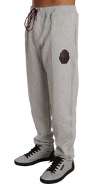 Billionaire Italian Couture Gray Cotton Sweater Pants Tracksuit