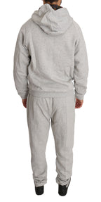 Billionaire Italian Couture Gray Cotton Sweater Pants Tracksuit