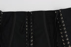 Dolce & Gabbana Black Stretch Corset Waist Strap Belt