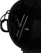 Dolce & Gabbana Black Leather Logo Purse Crossbody Camera Bag