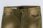 Cavalli Green Wash Slim Fit Cotton Stretch Jeans
