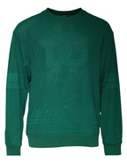 Dolce & Gabbana Green Logo Nylon Crew Neck Pullover Sweater