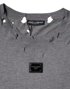 Dolce & Gabbana Gray Logo Crew Neck Short Sleeves T-shirt