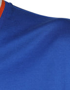 Dolce & Gabbana Blue Logo V-neck Short Sleeve T-shirt