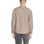 Jacqueline De Yong Beige Recycled Cotton Blouse