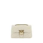 PINKO White Calf Leather Bos Taurus Shoulder Bag