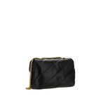 PINKO Black Calf Leather Bos Taurus Shoulder Bag