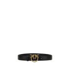 PINKO Black Calf Leather Bos Taurus Regular Belt