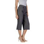 Vero Moda Black And White Polyester Cropped Pant