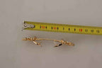 Dolce & Gabbana Gold Plated 925 Sterling Silver Crystal Collar Stop Brooch