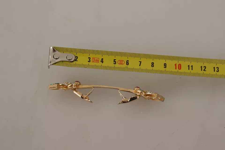 Dolce & Gabbana Gold Plated 925 Sterling Silver Crystal Collar Stop Brooch