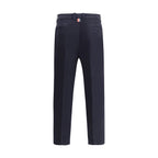 Thom Browne Blue Cotton Casual Pants