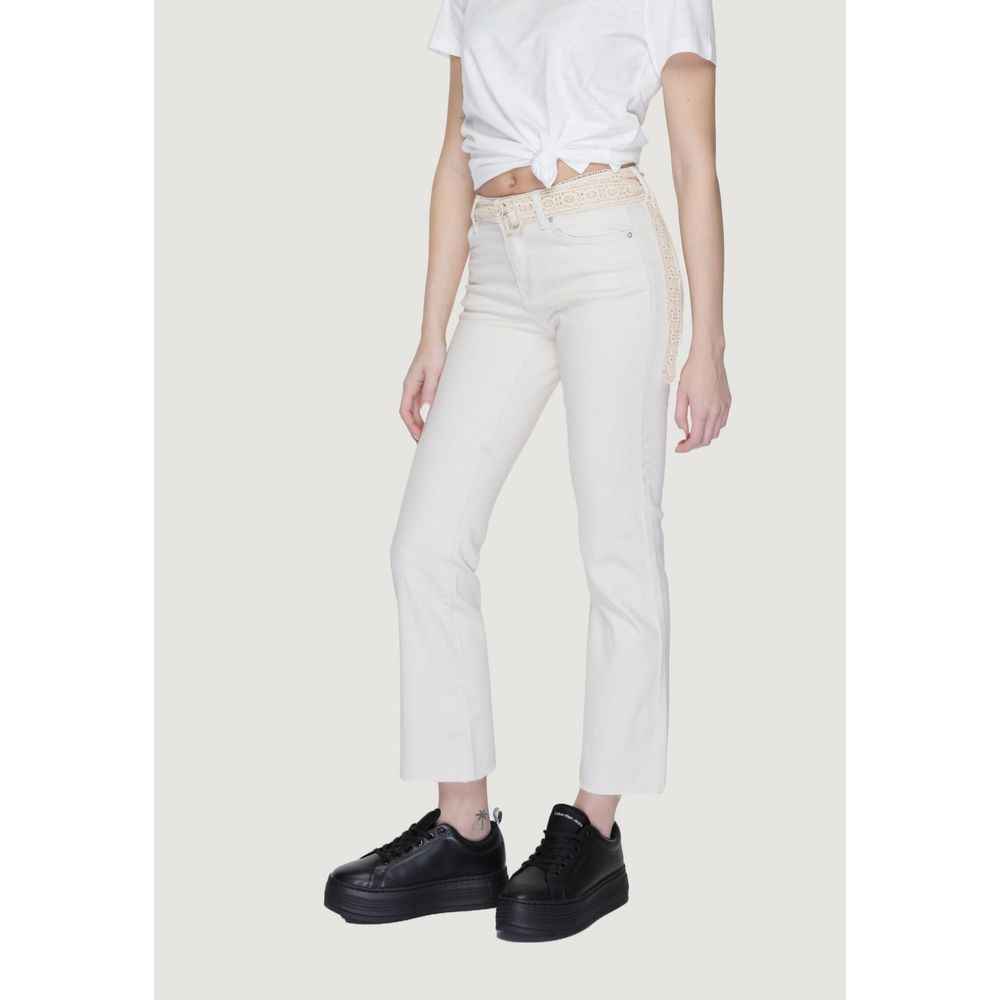Vero Moda Beige Cotton Bootcut Jean