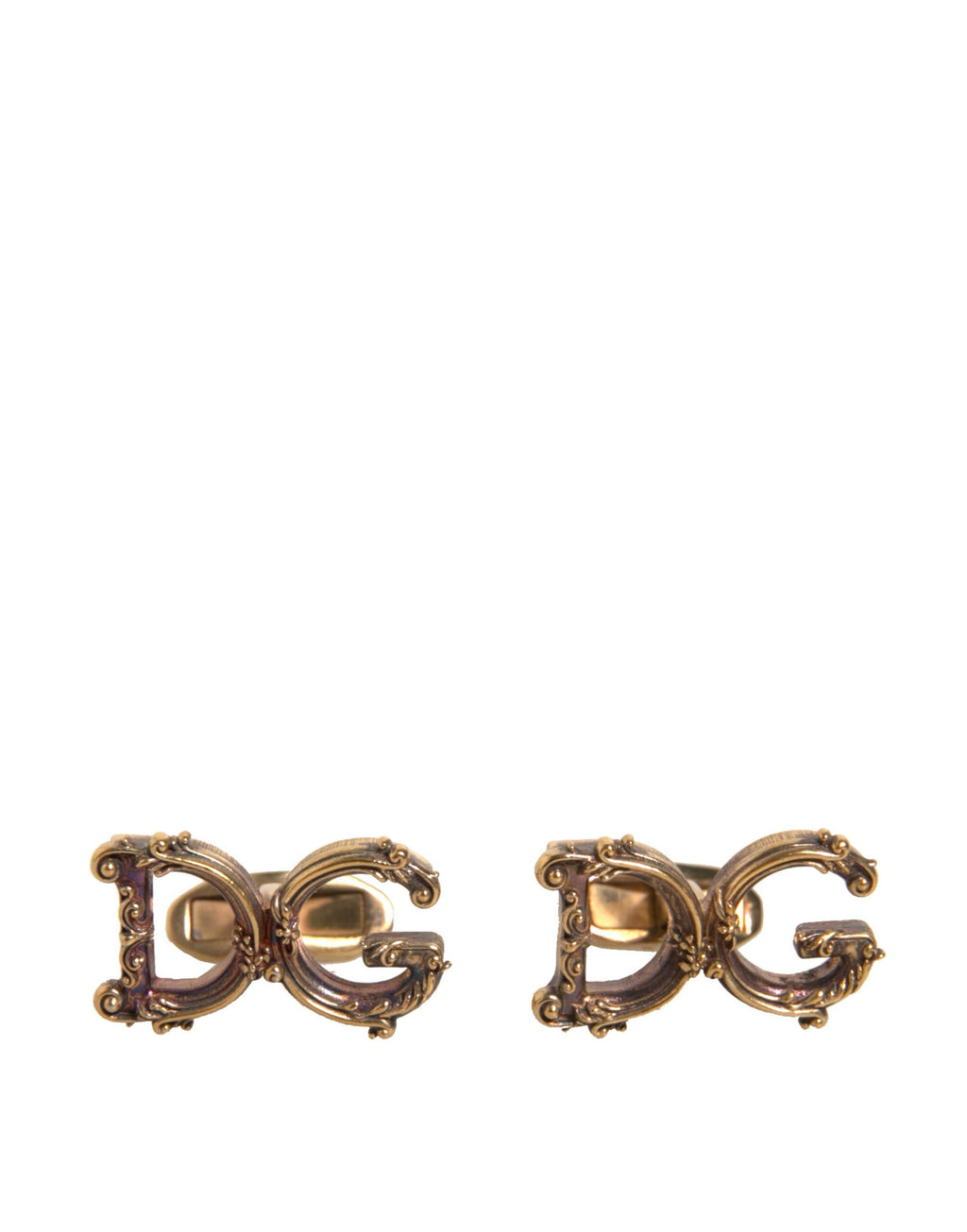 Dolce & Gabbana Gold Tone 925 Sterling Silver DG Logo Cufflink
