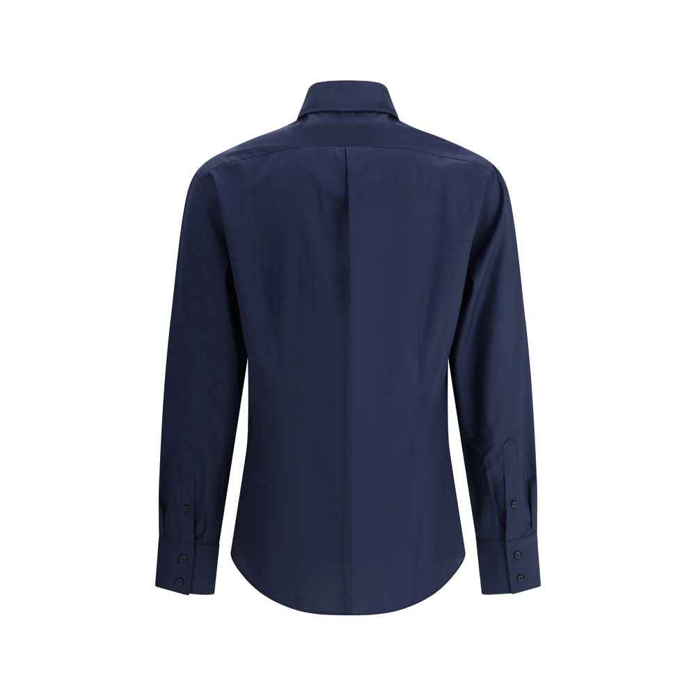 Brunello Cucinelli Blue Cotton Shirt