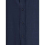 Brunello Cucinelli Blue Cotton Shirt